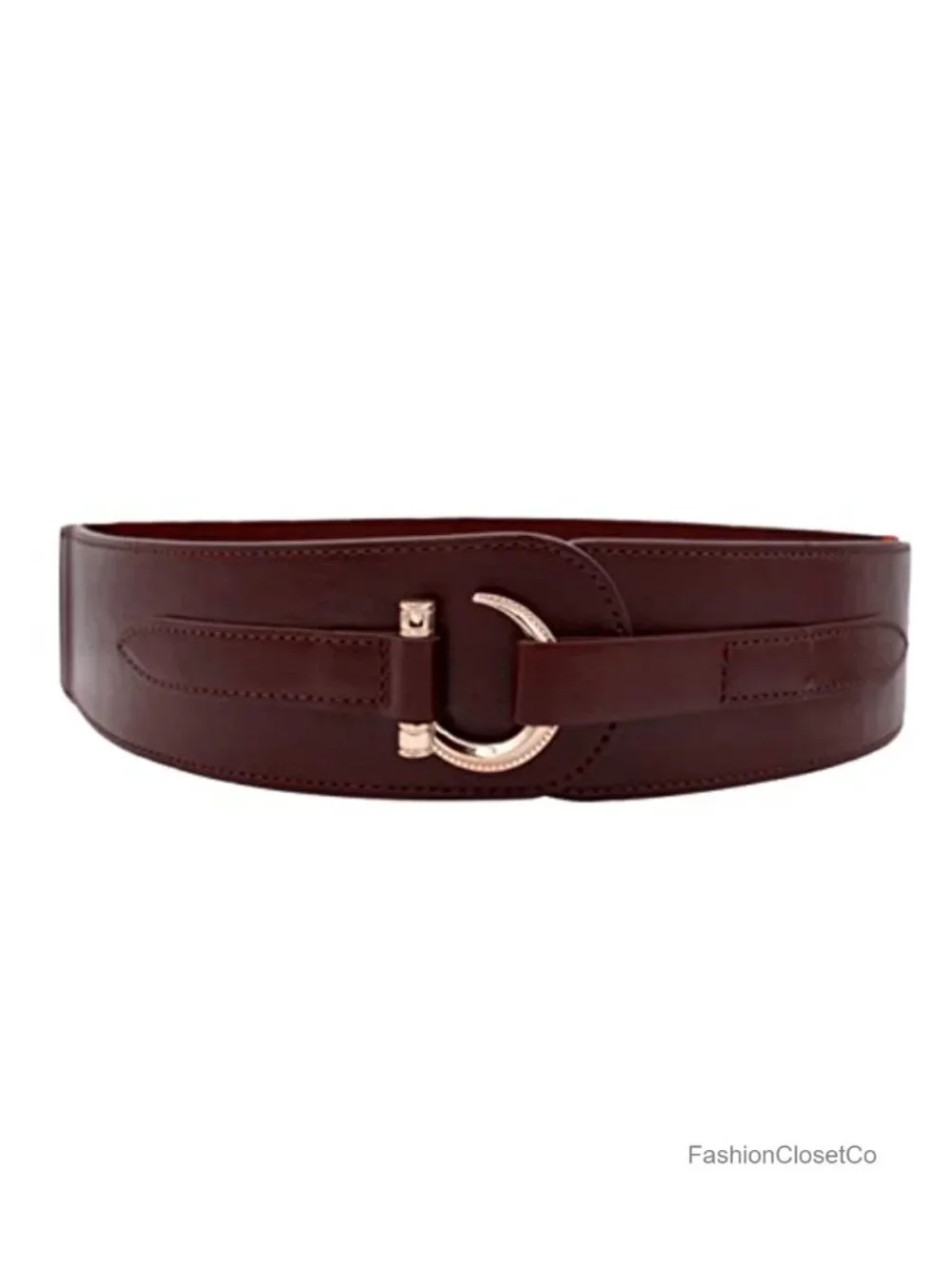 Women Faux Leather Vintage Hook Belt Stretchy Elastic Waistband Renaissance